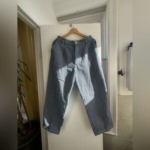 Big Bud Press denim trouser in railroad stripe